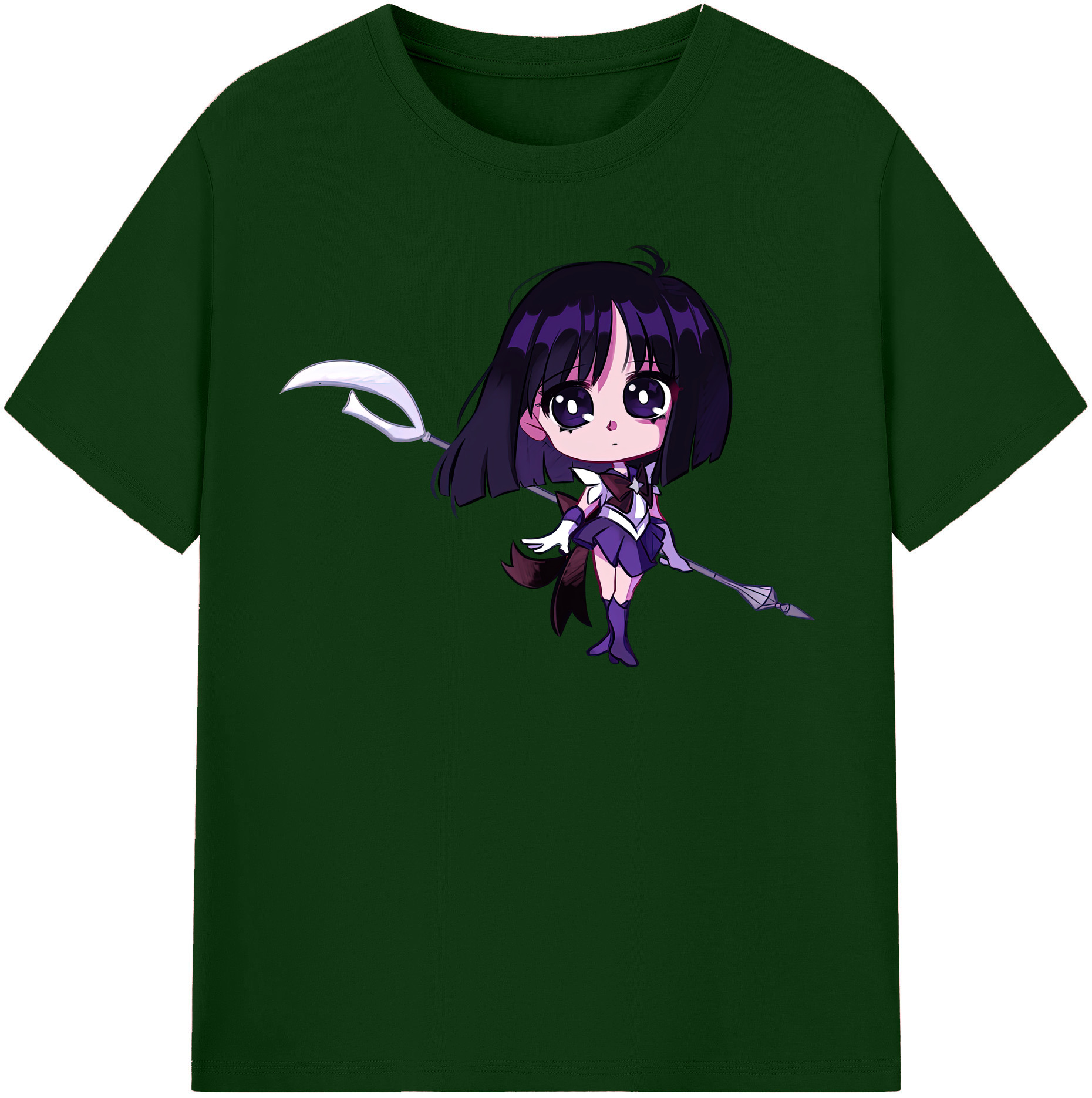 （画像用） 美少女戦士セーラームーン 土萠ほたる Sailor Moon Tomoe Hotaru （セーラーサターン；Sailor Saturn） 綿100％半袖Tシャツ（フロントプリント）